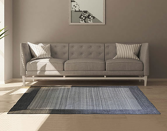 Elegant gray and white rug